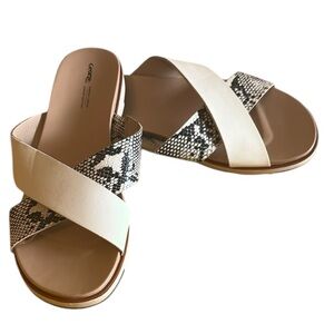 George Reptile and Beige sandals/slides , comfy and stylish , size 10